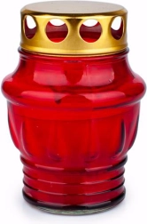 Vela de cementerio en vaso de vidrio Provence roja 24 horas
