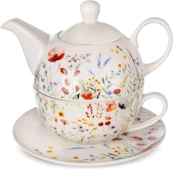 Juego de té de porcelana tea-for-one Maki, 3 piezas