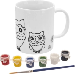 Taza de porcelana para pintar con motivo de búho 330 ml