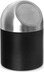 Papelera de baño de acero inoxidable black 1,2 l