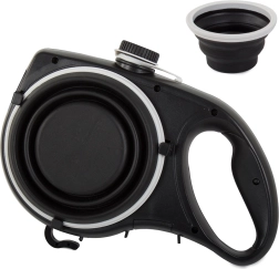 Correa para perros con cuenco plegable integrado