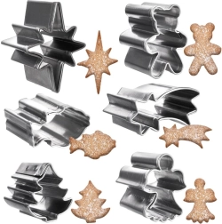 Juego de mini cortadores navideños de acero inoxidable, 6 uds. (2 cm)