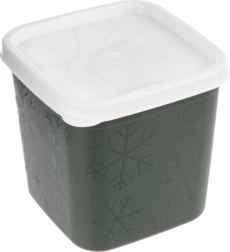 Recipiente verde para alimentos con tapa, 380 ml