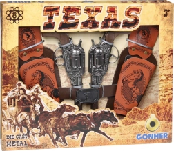 Set de vaquero Gonher – 2 revólveres metálicos con fundas para cápsulas de 8 disparos