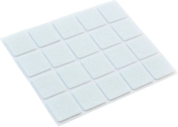 Almohadillas de fieltro autoadhesivas para muebles 20 uds, blancas 25 × 25 mm
