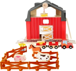 Granja de madera con accesorios para niños