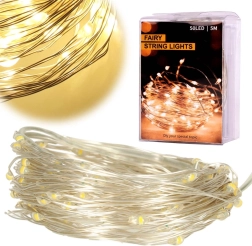 Luces LED decorativas de alambre, blanco cálido – 5 m, 50 LED