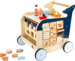Andador de madera Ballena con juegos marinos