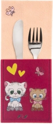 Funda para cubiertos infantiles Gatito 21 × 9 cm