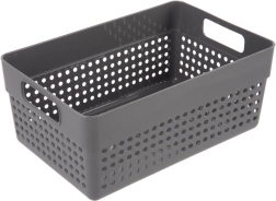 Cesta de almacenamiento Orion Terra gris, organizador 23,5 × 15,5 × 10 cm