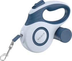 Correa retráctil automática para perros, azul, 5 m - Rojeco