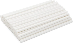 Palitos de papel blancos para piruletas y cake pops, 11,5 cm - 50 unidades