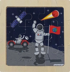 Rompecabezas de madera Espacio – En la Luna, 9 piezas