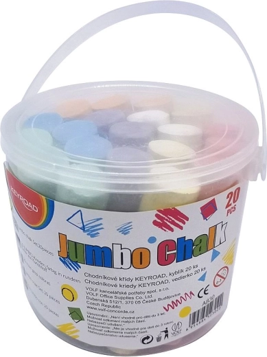 Tizas para acera Keyroad Jumbo, cubo 20 uds.
