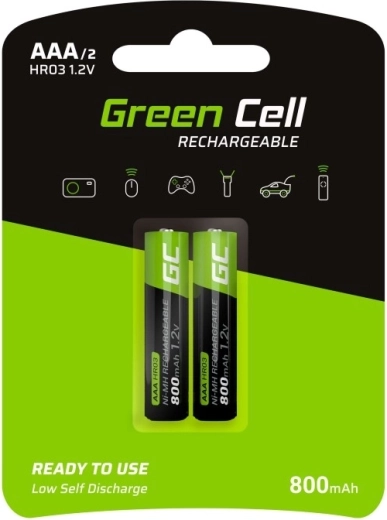 Baterías recargables Green Cell AAA HR03 800 mAh 2 uds.