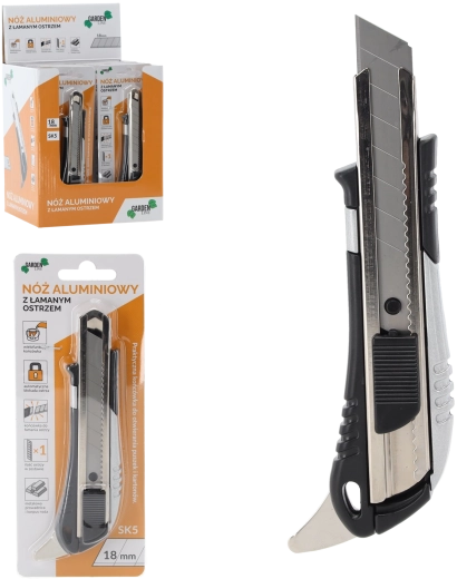 Cúter de aluminio de hoja segmentada de 18 mm con seguro automático