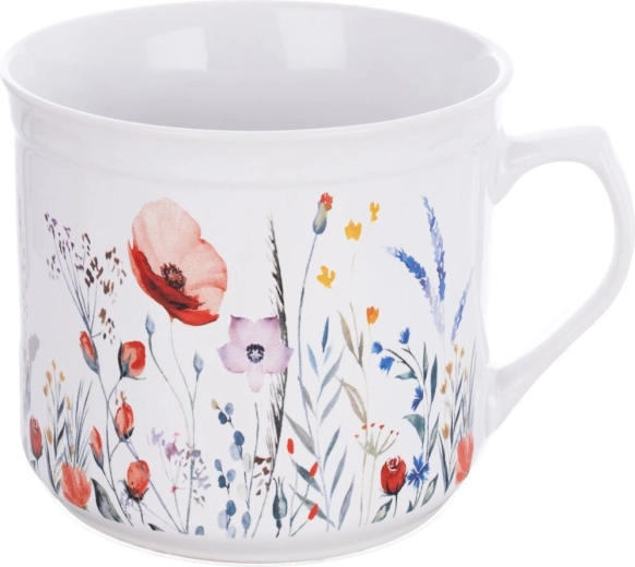 Taza de cerámica tipo “vařák” con motivo de amapola 0,5 l