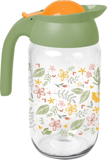 Jarra Botanica de 1,5 l de vidrio con tapa de plástico