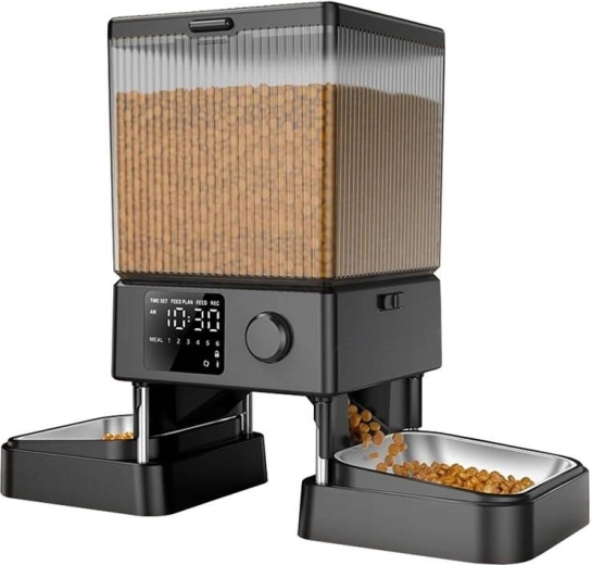 Dispensador automático dual de comida para mascotas Oneisall sin Wi‑Fi