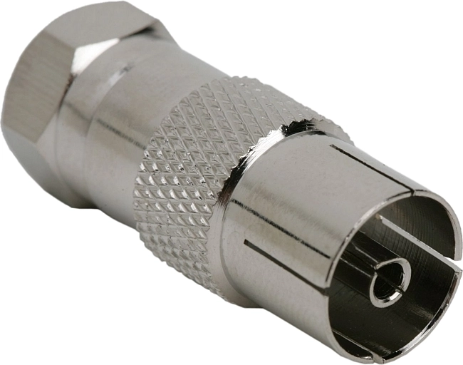 Adaptador de conector F macho a toma coaxial de TV