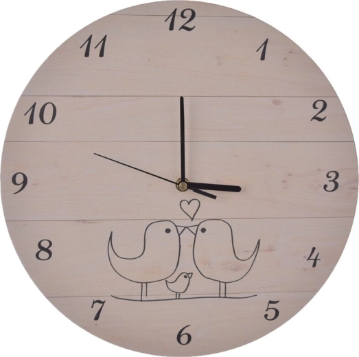 Reloj de pared birds beige 34 cm
