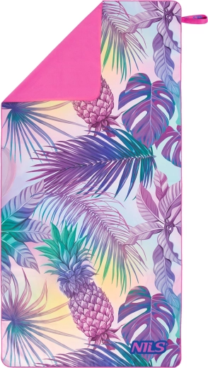 Toalla de microfibra de secado rápido NILS Camp con motivo tropical de piña 160 × 80 cm
