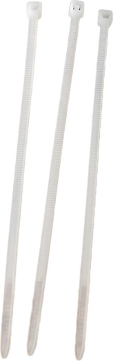 Bridas de nylon 300 × 4,8 mm, blancas (50 uds)