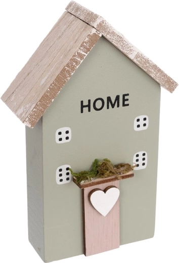 Casita decorativa de madera verde 13 cm