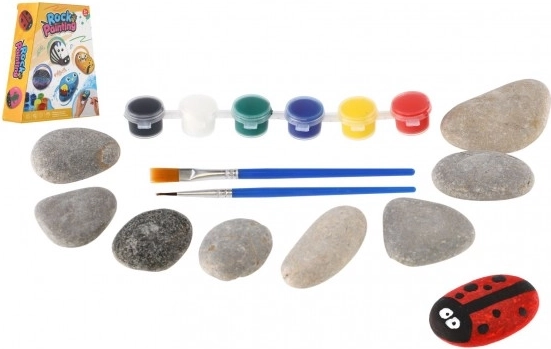 Pintura en piedras – set creativo con pinturas y pinceles