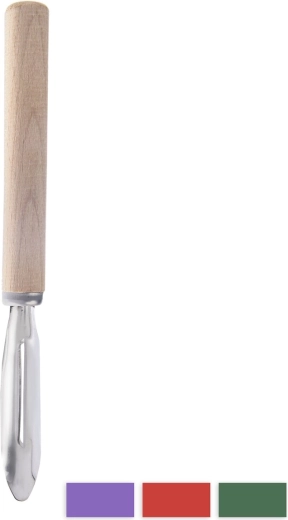 Pelador de cocina con mango de madera para zurdos