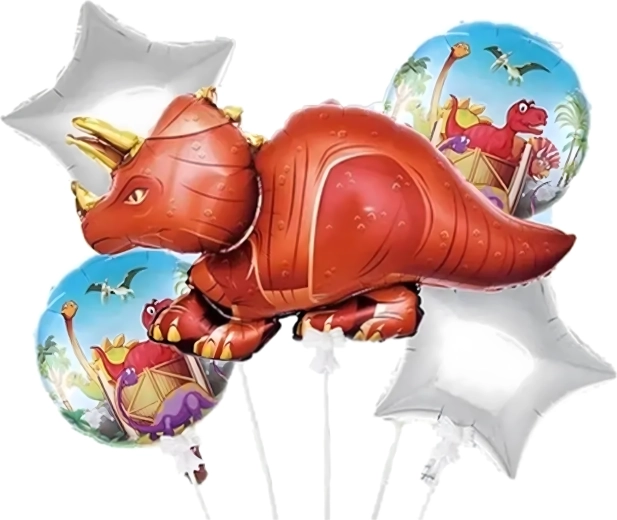 Set de globos de cumpleaños dinosaurio 5 uds
