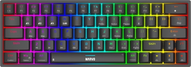 Teclado mecánico gaming Shogo 63W inalámbrico negro