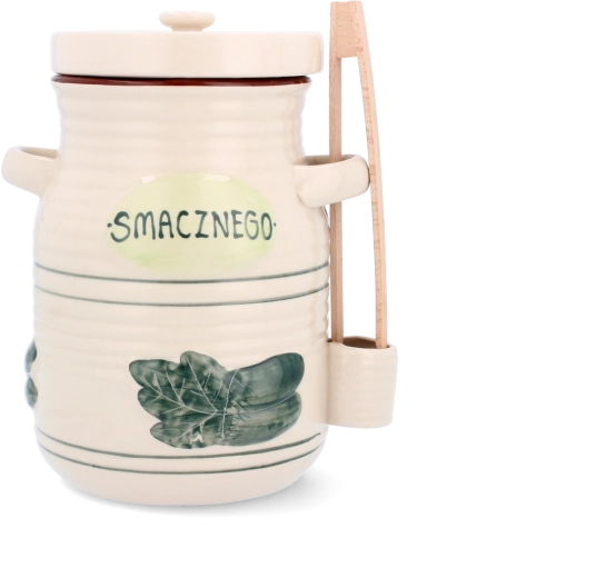 Recipiente cerámico para fermentación con tapa y pinzas 3,5 l