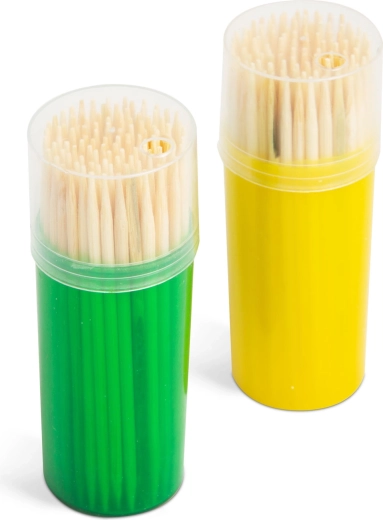 Palillos de bambú con soporte