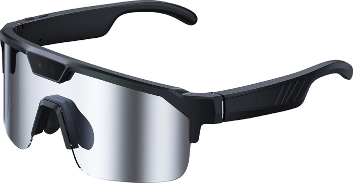 Gafas de sol inteligentes deportivas Zeblaze Q01 AI con visor espejo plateado