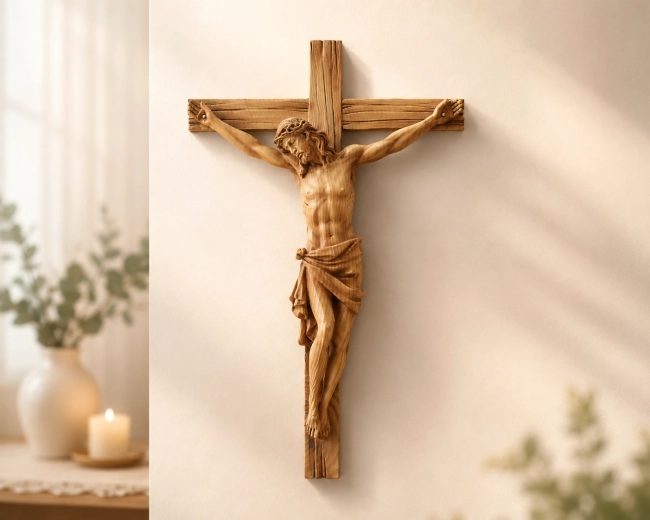 Cruz colgante con figura de Jesús 24 × 6,5 × 36 cm