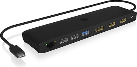 Icy Box estación de acoplamiento USB‑C 12 en 1 con triple salida de vídeo, HDMI, DisplayPort, LAN y USB