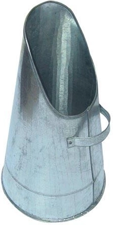 Cubo redondo para carbón con tolva inclinada de chapa galvanizada
