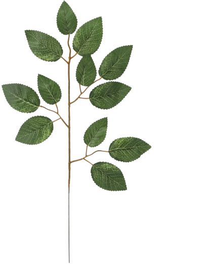 Rama artificial con hojas de rosa 40 × 21 cm, verde