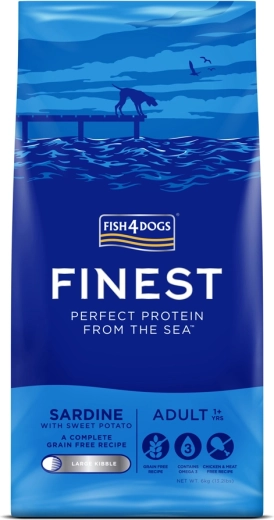 Croquetas para perros adultos grandes con FISH4DOGS sardina y boniato 6 kg