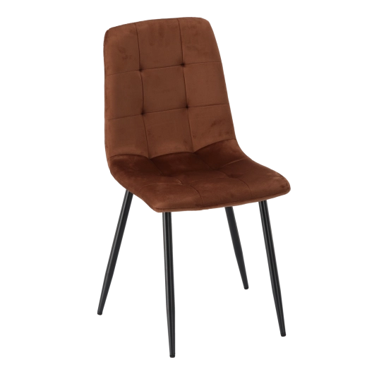 Silla de comedor de terciopelo marrón