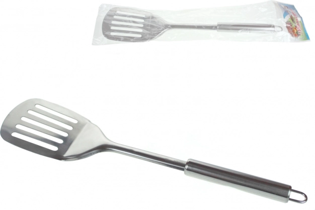 Espátula de cocina de acero con perforaciones 34 × 8 cm