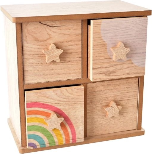 Organizador de madera Rainbow con 4 cajones