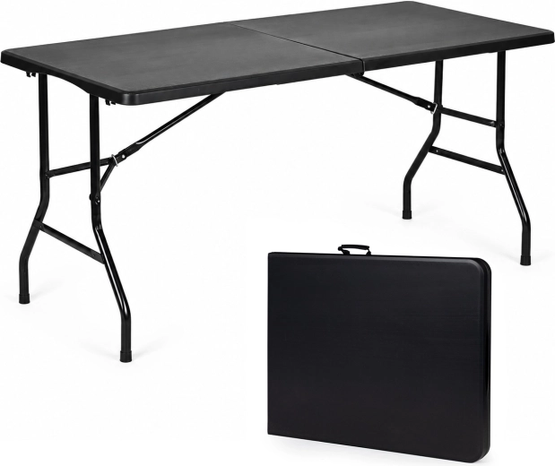 Mesa de catering plegable de jardín MultiGarden 153 × 70 cm negra