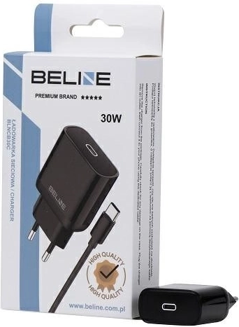 Cargador de red 30W GaN USB‑C + cable USB‑C – negra