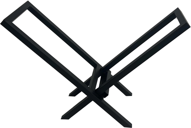 Soporte para leña, negro, 57 × 25,5 × 40 cm