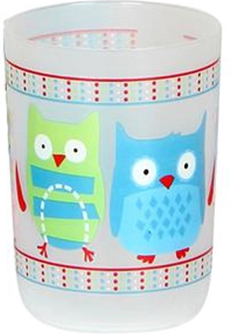 Vaso para higiene bucal con motivo de búho, 9,5 × 7 cm