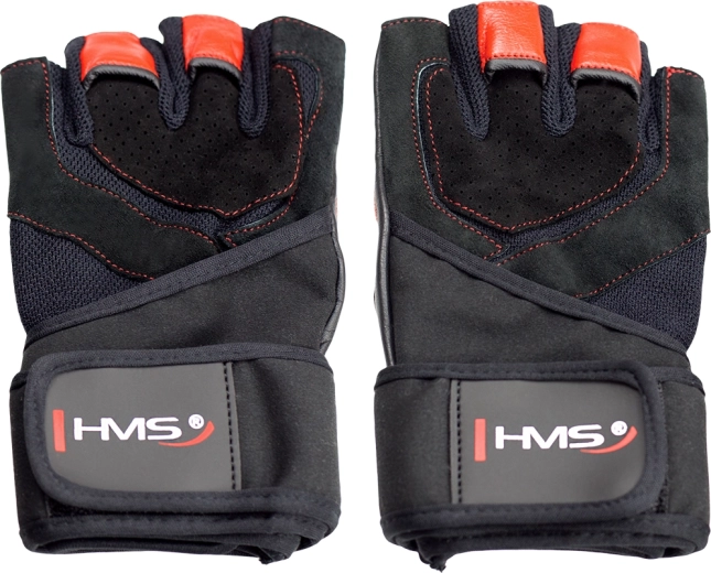 Guantes de fitness con venda para la muñeca HMS – Rojo