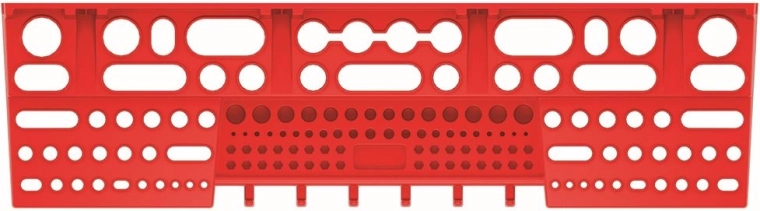 Soporte para herramientas para paneles BINEER, 580 × 158 mm, rojo