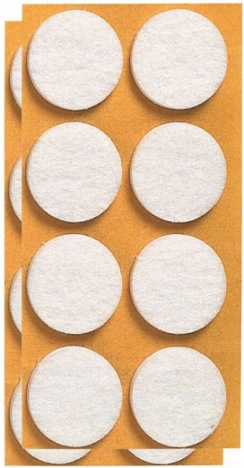 Almohadillas de fieltro autoadhesivas para muebles 20 mm blancas (24 uds.)